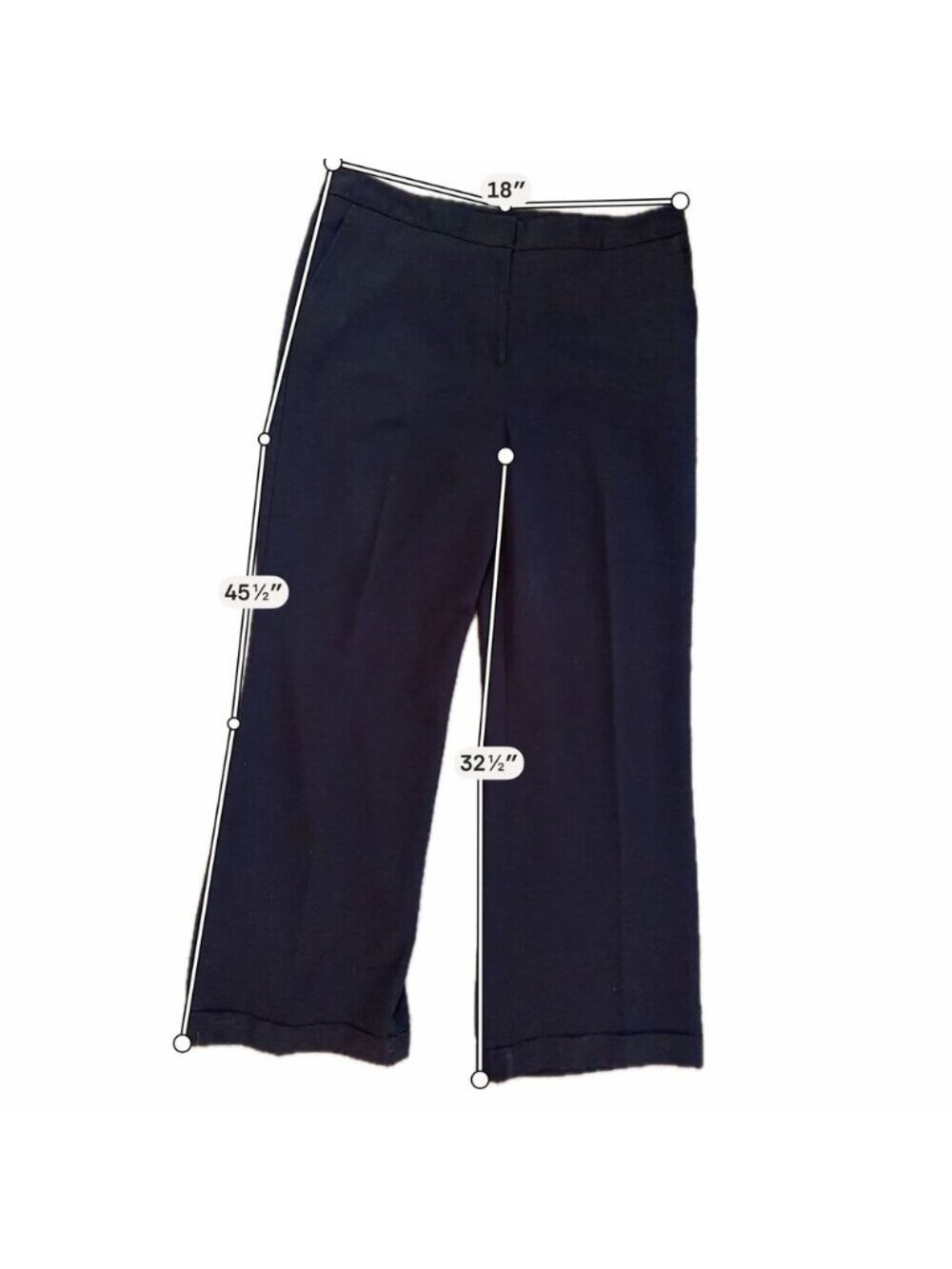3 for $9 Worthington Modern Fit Black Wide Leg Cuffed Pants EUC 16 - Picture 5 of 5